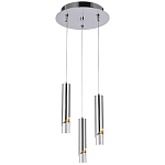 Подвесной светильник Metal Acrylic Tube Trio Chrome Hanging Lamp варинант исполнения - 2 | Loft Concept в Тюмени