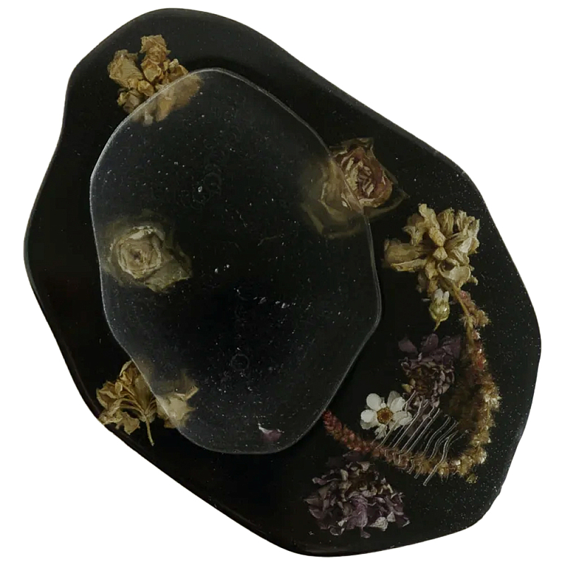 Подставка из эпоксидной смолы с цветами черная Epoxy Resin Flowers Black Черный Подставка из эпоксидной смолы с цветами черная Epoxy Resin Flowers Black Черный в Тюмени | Loft Concept