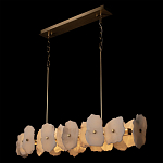 Люстра подвесная линейная с текстурированными мраморными элементами Marble square варинант исполнения - 4 | Loft Concept в Тюмени