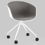 Офисное кресло из пластика с мягким сиденьем Eggshell Grey варинант исполнения - 2 | Loft Concept в Тюмени