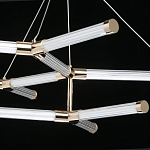 Люстра с геометрической конструкцией из вытянутых цилиндрических плафонов Hex Scaffold  варинант исполнения - 8 | Loft Concept в Тюмени