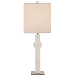 Настольная лампа из мрамора с тканевым прямоугольным абажуром Eternity варинант исполнения - 4 | Loft Concept в Тюмени