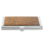 Визитница карманная металлическая с накладкой из натурального камня Яшма Stone Business Card Holders варинант исполнения - 1 | Loft Concept в Тюмени