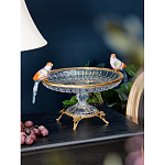 Чаша из прозрачного стекла с фигурками разноцветных попугаев на ободке 38 Eden Garden варинант исполнения - 2 | Loft Concept в Тюмени