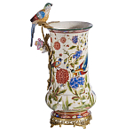 Ваза фарфоровая с птицей на бронзовой ветке и цветочной росписью Garden of Eden варинант исполнения - 5 | Loft Concept в Тюмени