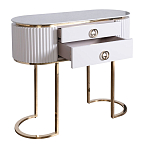 Консоль с белая овальная с мраморной столешницей Thoroughbass  варинант исполнения - 2 | Loft Concept в Тюмени