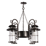 Уличная подвесная люстра с 4-мя цилиндрическими плафонами на цепях Elysian Lanterns варинант исполнения - 3 | Loft Concept в Тюмени