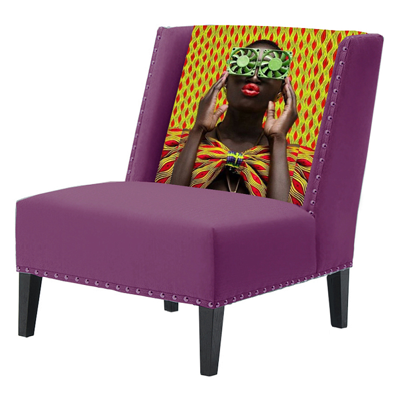 FUN Armchair Disco Purple Дизайнерское кресло с цветным принтом Баклажан FUN Armchair Disco Purple Дизайнерское кресло с цветным принтом Баклажан в Тюмени | Loft Concept