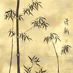 Обои ручная роспись Bamboo Quicksilver on Warm Gold gilded tea paper варинант исполнения - 2 | Loft Concept в Тюмени