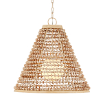 Подвесной светильник в форме колокола из деревянных бусин Wooden Beads варинант исполнения - 1 | Loft Concept в Тюмени