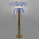 Торшер Glass Decorated Palm Floor Lamp Blue Листья Пальмы  варинант исполнения - 2 | Loft Concept в Тюмени