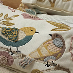 Чехол на подушку с кисточками и вышивкой птиц Ethnic mix Birds Rect варинант исполнения - 7 | Loft Concept в Тюмени