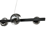 Люстра светодиодная линейная с 6-ю круглыми серыми плафонами Iona Chandelier Black  варинант исполнения - 2 | Loft Concept в Тюмени