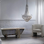 Люстра каплевидной формы украшенная белыми бусинами Wooden Beads White Chandelier варинант исполнения - 1 | Loft Concept в Тюмени