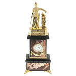 Часы настольные бронзовые из натурального камня Яшма Stone Clock варинант исполнения - 1 | Loft Concept в Тюмени