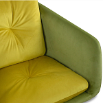 Стул с мягкой обивкой из велюра и подъемно-поворотным механизмом на колесиках Mason Green and Yellow варинант исполнения - 4 | Loft Concept в Тюмени