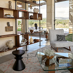 Черный приставной столик из массива AMORPHOUS варинант исполнения - 4 | Loft Concept в Тюмени