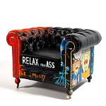 Кресло "Умный Умник" Rick and Morty graffiti chair натуральная кожа  варинант исполнения - 1 | Loft Concept в Тюмени