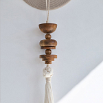 Аксессуар на стену диск с деревянными бусинами Wall Decor Thread Disc  варинант исполнения - 2 | Loft Concept в Тюмени