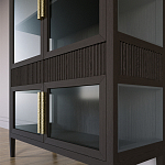 Витрина Primo со стеклянными фасадами и 2 ящиками Темный орех варинант исполнения - 2 | Loft Concept в Тюмени