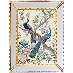 Постер в зеркальной раме в стиле шинуазри Chinoiserie Imperial Garden Peacocks on a Tree Poster варинант исполнения - 1 | Loft Concept в Тюмени