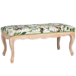 Банкетка из натурального бука золотистая с изображением птиц и цветов Blooming Birds варинант исполнения - 1 | Loft Concept в Тюмени