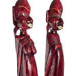 Комплект из 2-х деревянных статуэток Asmat Tall Statuettes Red варинант исполнения - 3 | Loft Concept в Тюмени