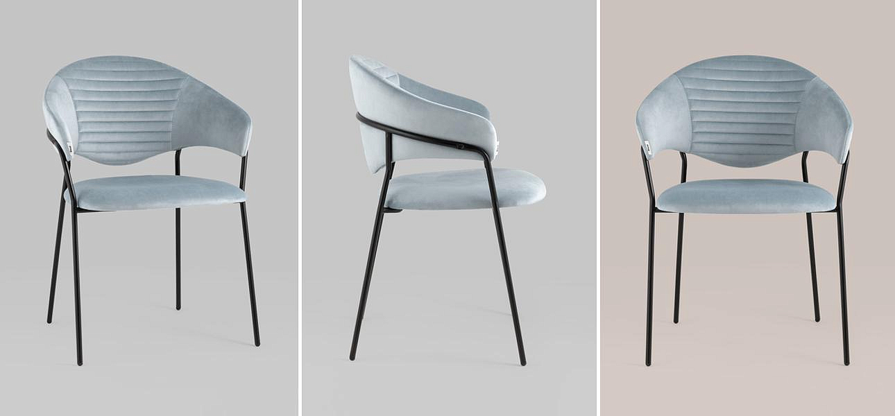Стул Alexis Chair Пыльно-Голубой Велюр Стул Alexis Chair Пыльно-Голубой Велюр - Loft-Concept в Тюмени