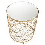 Приставной стол золотой с зеркальной столешницей Golden Symphony варинант исполнения - 1 | Loft Concept в Тюмени