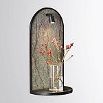 Настенный светильник зеленого цвета с черной рамкой овальной формы с полкой Herbarium  варинант исполнения - 2 | Loft Concept в Тюмени