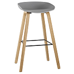 Барный стул на ножках из натурального дерева Boras Grey варинант исполнения - 1 | Loft Concept в Тюмени
