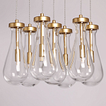 Люстра с 7-ю прозрачными плафонами из стекла в форме капли Lucid Rain  варинант исполнения - 4 | Loft Concept в Тюмени