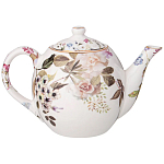 Чайный сервиз из фарфора белый с рисунком цветов на 6 персон 14 предметов Garden Whisper Porcelain Set  варинант исполнения - 2 | Loft Concept в Тюмени