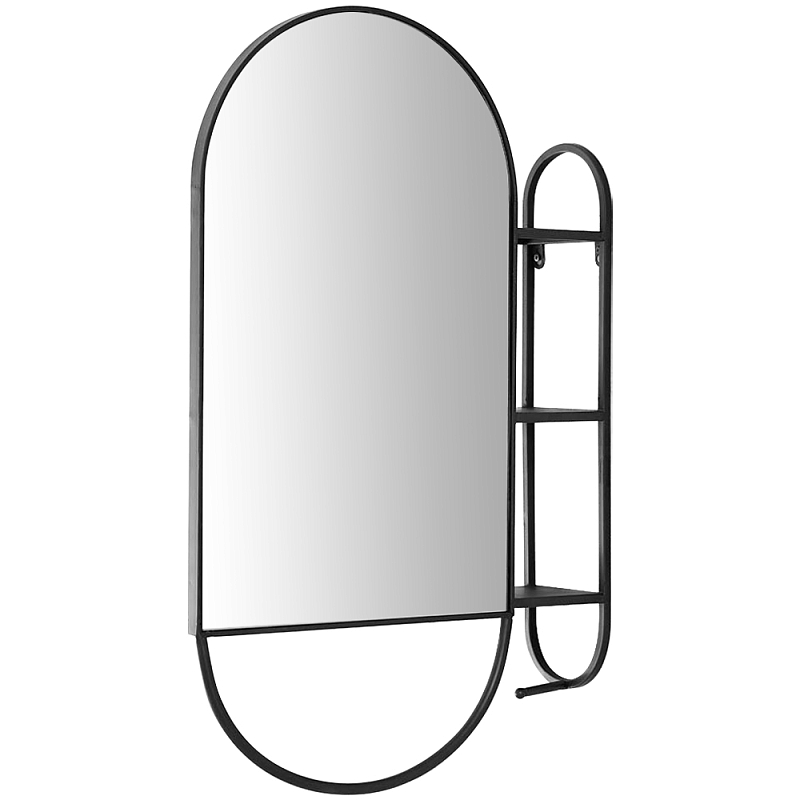 Овальное настенное зеркало с боковым креплением Cole Industrial Mood Mirror Черный Овальное настенное зеркало с боковым креплением Cole Industrial Mood Mirror Черный в Тюмени | Loft Concept