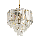 Люстра многоярусная с овальными прозрачными подвесками 36 см Harmonica варинант исполнения - 1 | Loft Concept в Тюмени