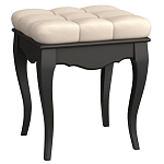 Пуф из массива бука с бежевой обивкой из велюра White Provence Black Provence варинант исполнения - 1 | Loft Concept в Тюмени