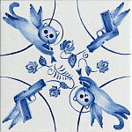 Плитка с узором 2 кота 2 пистолета варинант исполнения - 1 | Loft Concept в Тюмени