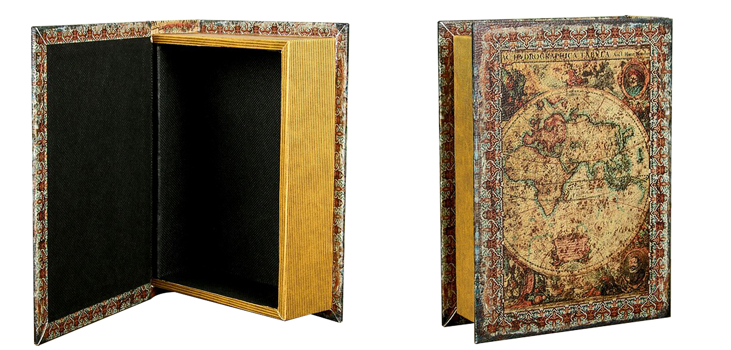 Шкатулка-книга Vintage World Map Book Box Шкатулка-книга Vintage World Map Book Box - Loft-Concept в Тюмени