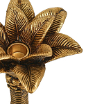 Подсвечник в форме пальмы с резными листьями и текстурным основанием Golden palm leaves варинант исполнения - 3 | Loft Concept в Тюмени