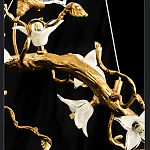 Люстра в виде золотой ветки с цветами и птичками Marvelous Garden варинант исполнения - 12 | Loft Concept в Тюмени