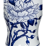 Ваза с бело-синей росписью и изображением цветов Blue & White Ornament варинант исполнения - 1 | Loft Concept в Тюмени