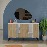 Комод с 3-мя дверцами и выдвижным ящиком цвета светлый дуб SPARK CONSOLE WHITE варинант исполнения - 2 | Loft Concept в Тюмени