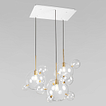 Люстра подвесная 3 лампы с прозрачными стеклянными шарами и золотыми деталями Giopato & Coombes варинант исполнения - 3 | Loft Concept в Тюмени