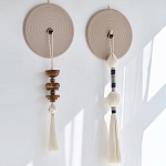 Аксессуар на стену диск из нитей Wall Decor White Thread Disc  варинант исполнения - 1 | Loft Concept в Тюмени