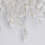 Бра золотого цвета с ветвями и белыми овальными стеклянными подвесками Droplet Chandelier варинант исполнения - 5 | Loft Concept в Тюмени