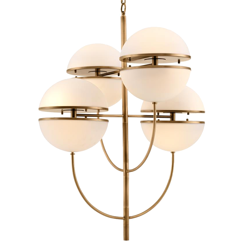 Люстра Chandelier Spiridon Латунь Античная полированная Белый Люстра Chandelier Spiridon Латунь Античная полированная Белый в Тюмени | Loft Concept