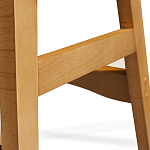 Барный стул со спинкой и подлокотниками на 4-х деревянных ножках Кремовый Велюр Ava Charm варинант исполнения - 7 | Loft Concept в Тюмени