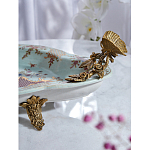 Блюдо овальное из голубого фарфора с ручками в виде бабочек и цветочным рисунком Blue Garden варинант исполнения - 5 | Loft Concept в Тюмени