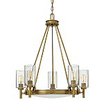  Люстра с 5-ю цилиндрическими плафонами из стекла с пузырьками Hinkley варинант исполнения - 7 | Loft Concept в Тюмени