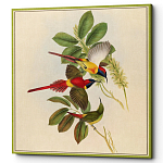 Постер на холсте с изображением птиц и цветов Blooming Birds Poster варинант исполнения - 2 | Loft Concept в Тюмени